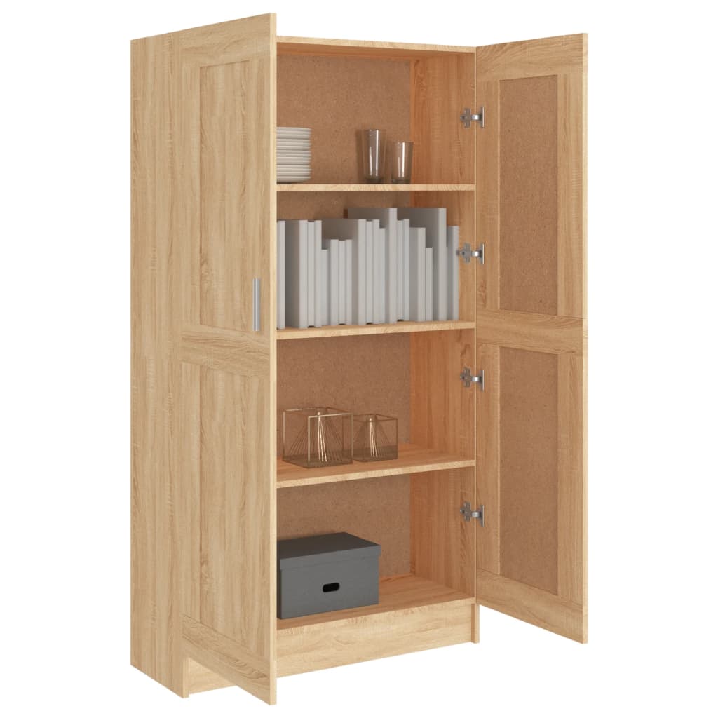 vidaXL Bibliotecă, stejar Sonoma, 82,5x30,5x150 cm, lemn prelucrat vidaXL Bibliotecă, stejar Sonoma, 82,5x30,5x150 cm, lemn prelucrat