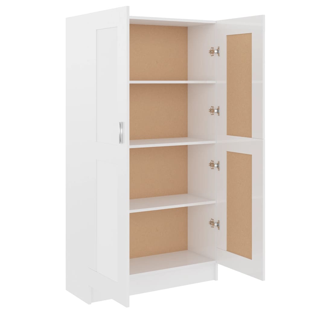 vidaXL Bibliotecă, alb extralucios, 82,5x30,5x150 cm, lemn prelucrat vidaXL Bibliotecă, alb extralucios, 82,5x30,5x150 cm, lemn prelucrat