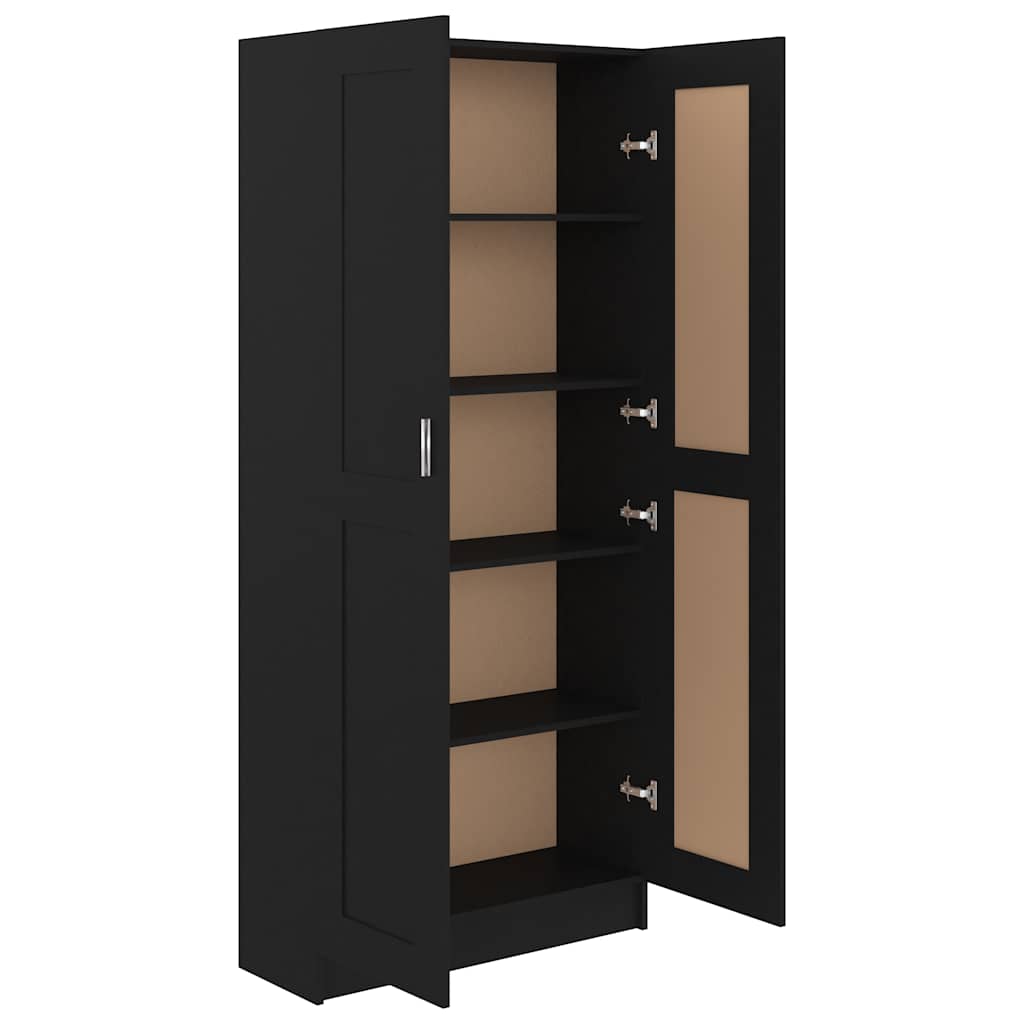 vidaXL Bibliotecă, negru, 82,5x30,5x185,5 cm, lemn prelucrat vidaXL Bibliotecă, negru, 82,5x30,5x185,5 cm, lemn prelucrat
