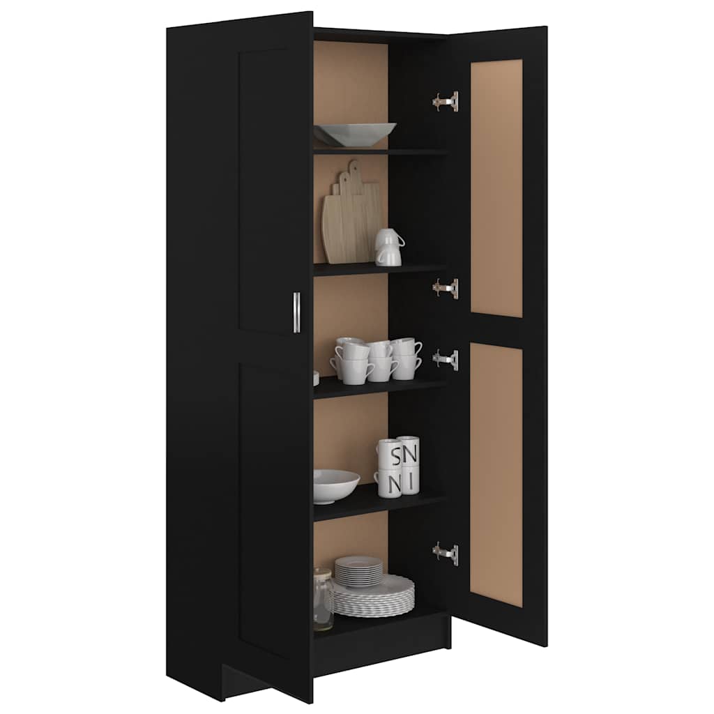 vidaXL Bibliotecă, negru, 82,5x30,5x185,5 cm, lemn prelucrat vidaXL Bibliotecă, negru, 82,5x30,5x185,5 cm, lemn prelucrat