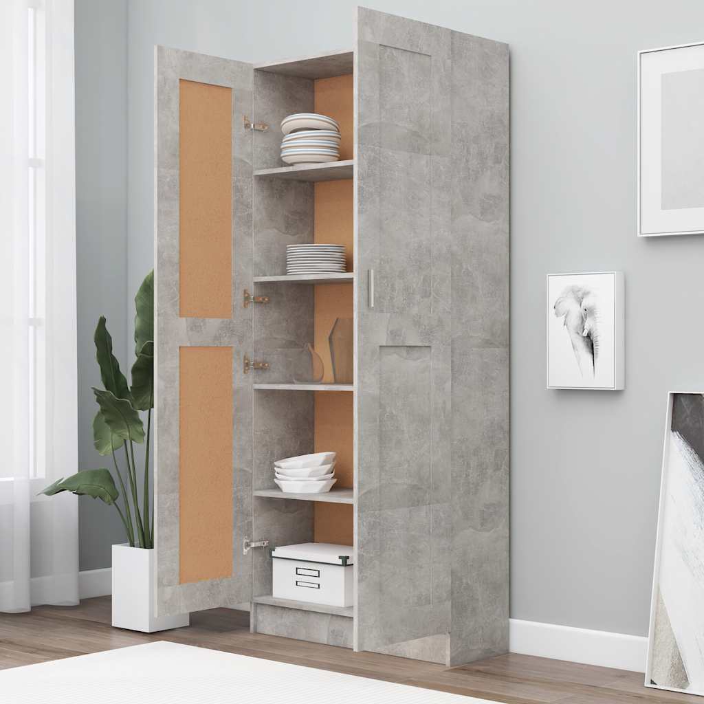 vidaXL Bibliotecă, gri beton, 82,5 x 30,5 x 185,5 cm, lemn prelucrat vidaXL Bibliotecă, gri beton, 82,5 x 30,5 x 185,5 cm, lemn prelucrat