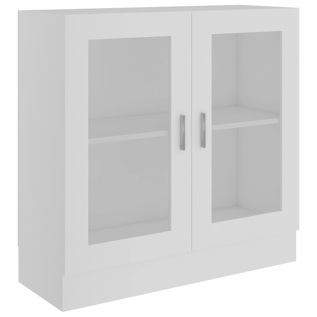 vidaXL Dulap cu vitrină, alb, 82,5 x 30,5 x 80 cm, lemn prelucrat vidaXL Dulap cu vitrină, alb, 82,5 x 30,5 x 80 cm, lemn prelucrat