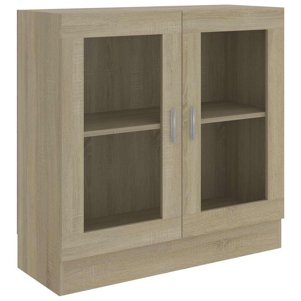 vidaXL Dulap cu vitrină, stejar sonoma 82,5x30,5x80 cm lemn prelucrat vidaXL Dulap cu vitrină, stejar sonoma 82,5x30,5x80 cm lemn prelucrat