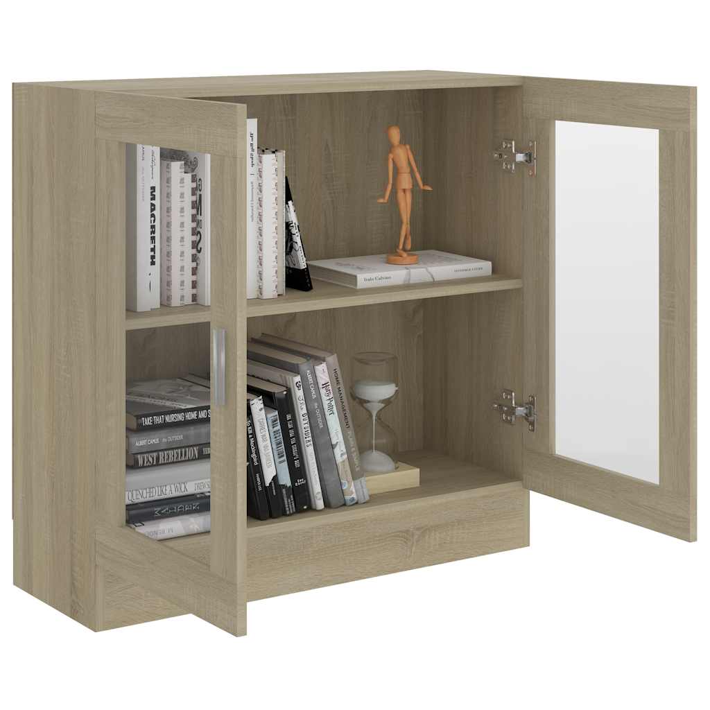 vidaXL Dulap cu vitrină, stejar sonoma 82,5x30,5x80 cm lemn prelucrat vidaXL Dulap cu vitrină, stejar sonoma 82,5x30,5x80 cm lemn prelucrat