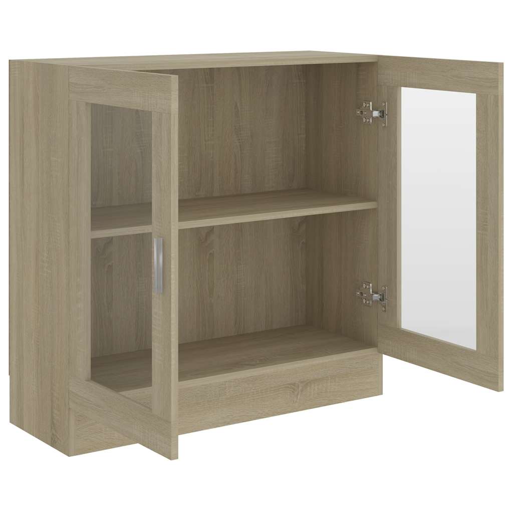 vidaXL Dulap cu vitrină, stejar sonoma 82,5x30,5x80 cm lemn prelucrat vidaXL Dulap cu vitrină, stejar sonoma 82,5x30,5x80 cm lemn prelucrat