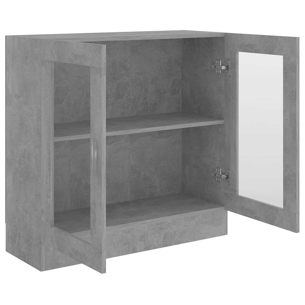 vidaXL Dulap cu vitrină, gri beton, 82,5x30,5x80 cm, lemn prelucrat vidaXL Dulap cu vitrină, gri beton, 82,5x30,5x80 cm, lemn prelucrat