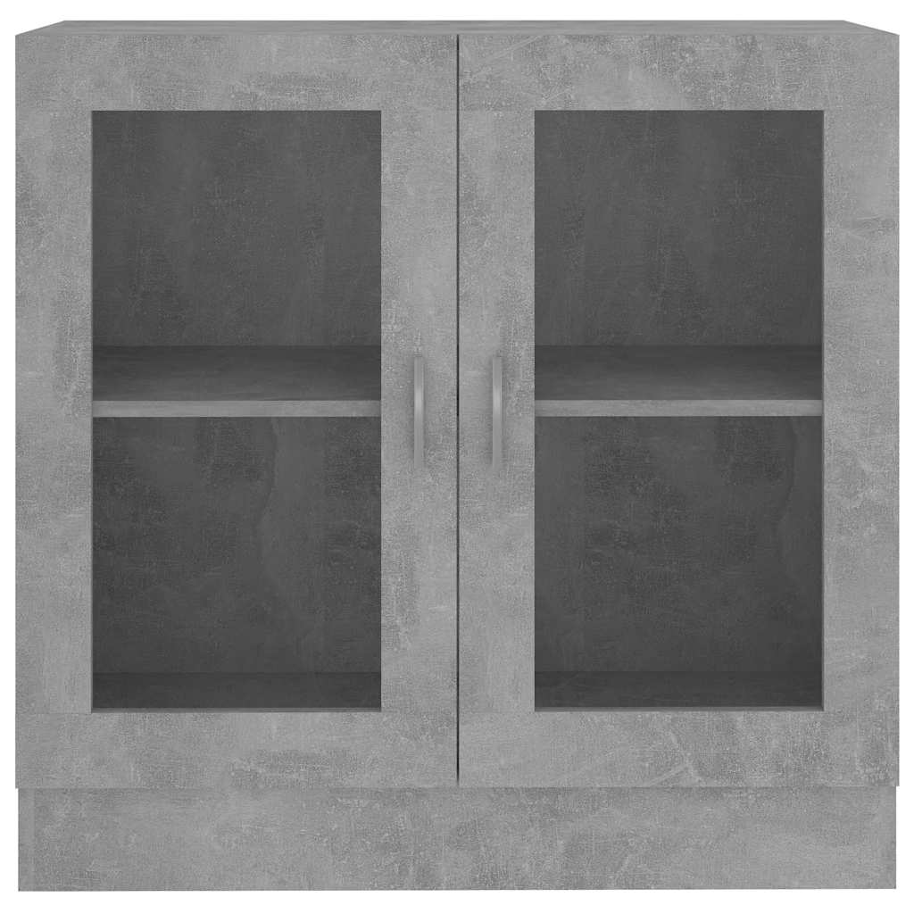 vidaXL Dulap cu vitrină, gri beton, 82,5x30,5x80 cm, lemn prelucrat vidaXL Dulap cu vitrină, gri beton, 82,5x30,5x80 cm, lemn prelucrat