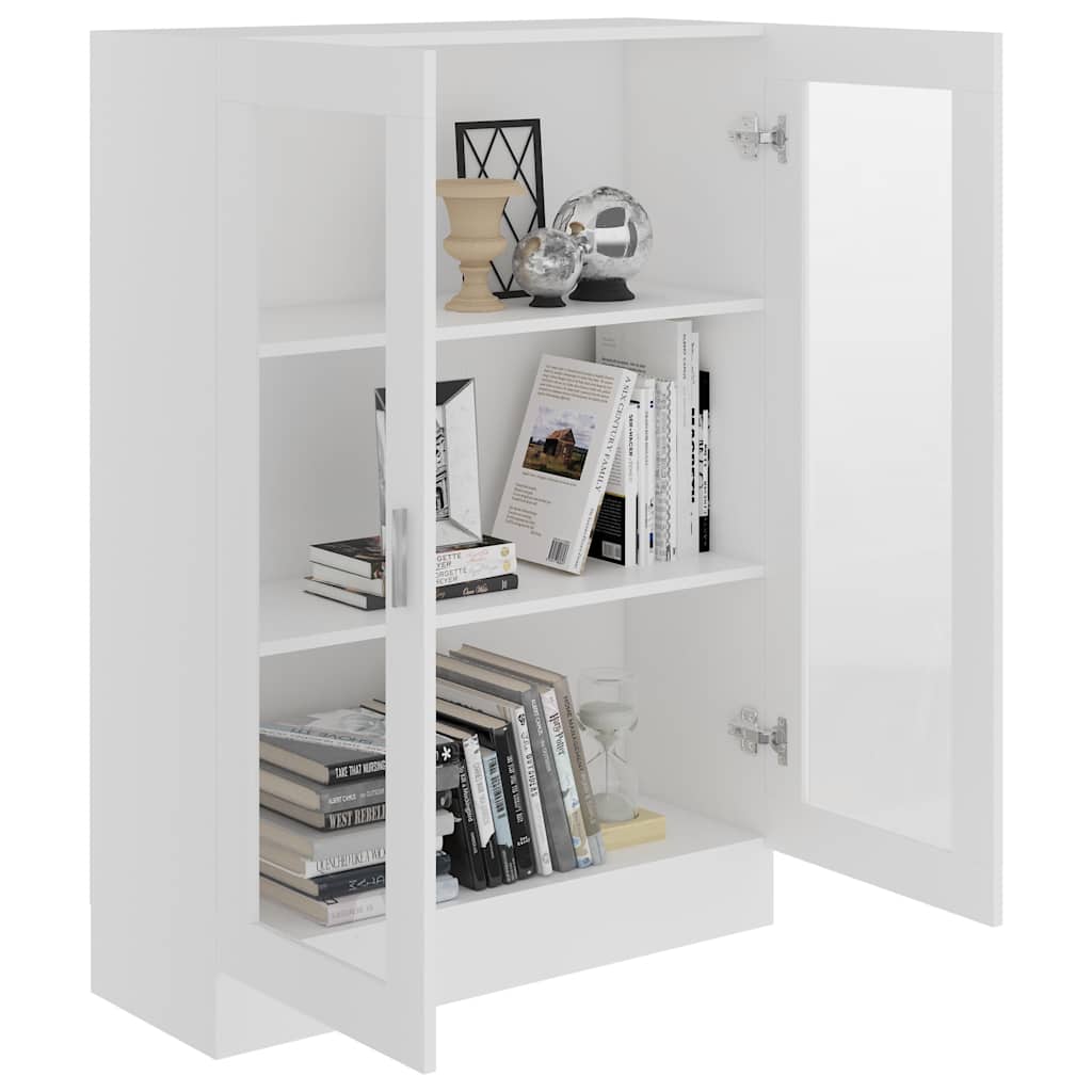 vidaXL Dulap cu vitrină, alb, 82,5 x 30,5 x 115 cm, lemn prelucrat vidaXL Dulap cu vitrină, alb, 82,5 x 30,5 x 115 cm, lemn prelucrat