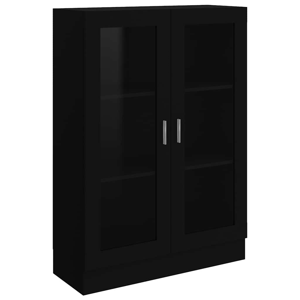 vidaXL Dulap cu vitrină, negru, 82,5x30,5x115 cm, lemn prelucrat vidaXL Dulap cu vitrină, negru, 82,5x30,5x115 cm, lemn prelucrat