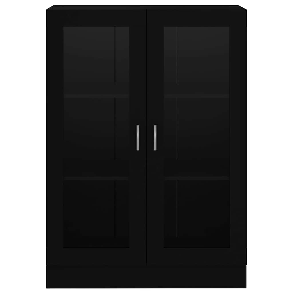 vidaXL Dulap cu vitrină, negru, 82,5x30,5x115 cm, lemn prelucrat vidaXL Dulap cu vitrină, negru, 82,5x30,5x115 cm, lemn prelucrat
