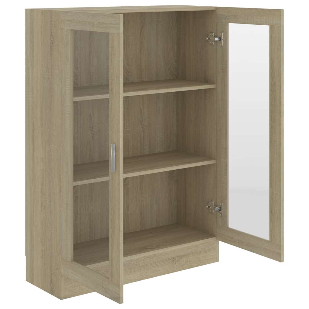 vidaXL Dulap cu vitrină stejar sonoma 82,5x30,5x115 cm lemn prelucrat vidaXL Dulap cu vitrină stejar sonoma 82,5x30,5x115 cm lemn prelucrat