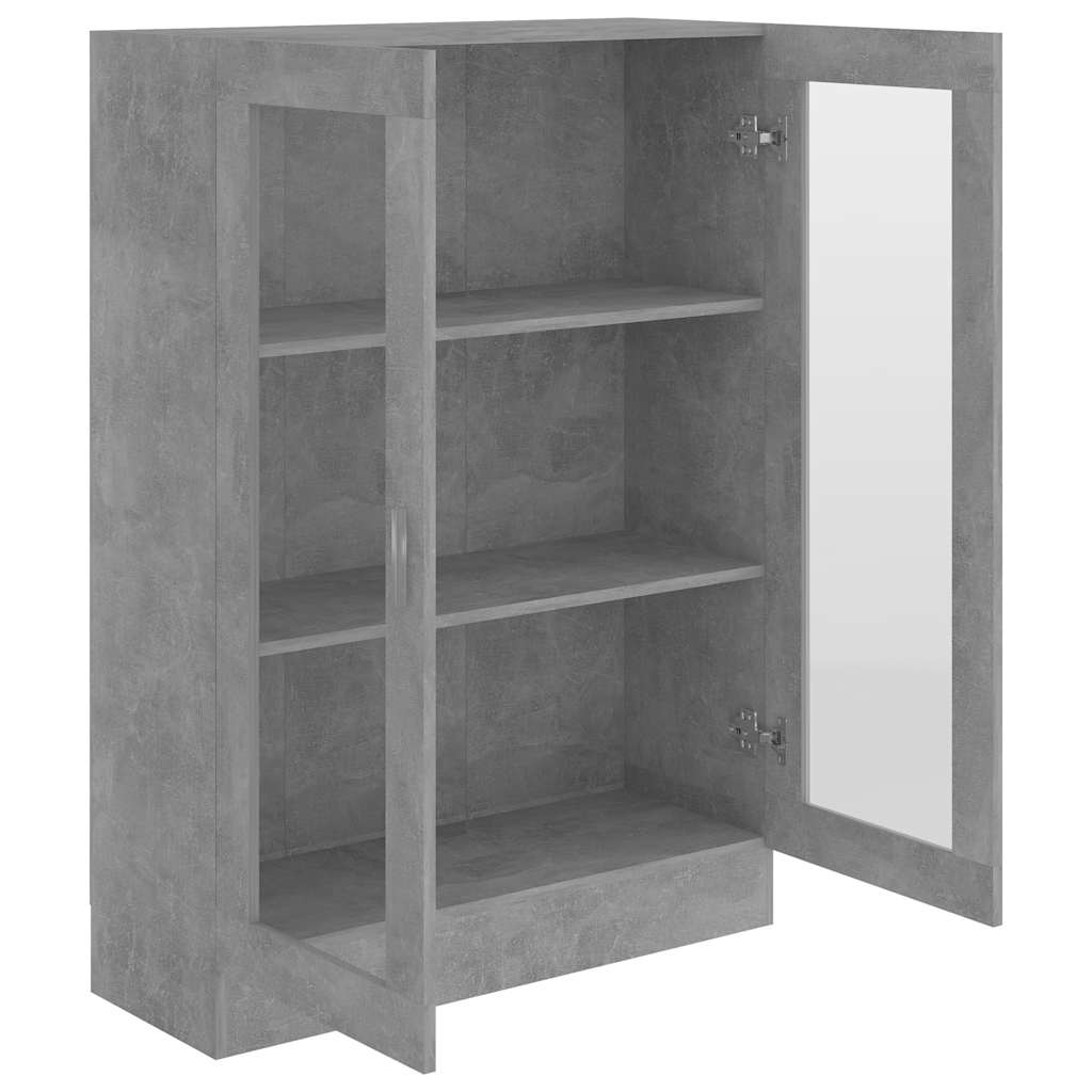 vidaXL Dulap cu vitrină, gri beton, 82,5x30,5x115 cm, lemn prelucrat vidaXL Dulap cu vitrină, gri beton, 82,5x30,5x115 cm, lemn prelucrat