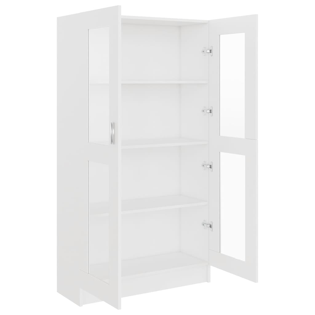 vidaXL Dulap cu vitrină, alb, 82,5x30,5x150 cm, lemn prelucrat vidaXL Dulap cu vitrină, alb, 82,5x30,5x150 cm, lemn prelucrat