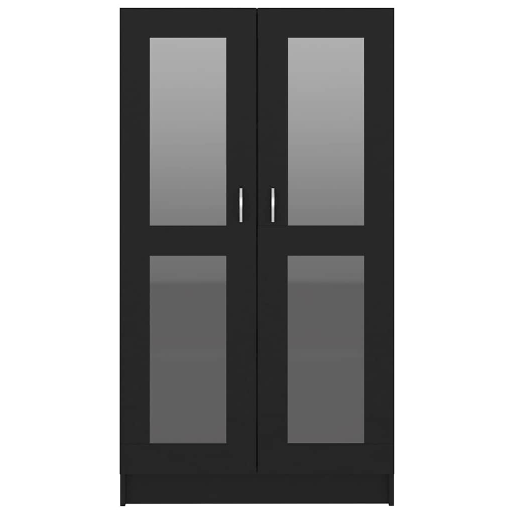 vidaXL Dulap cu vitrină, negru, 82,5x30,5x150 cm, lemn prelucrat vidaXL Dulap cu vitrină, negru, 82,5x30,5x150 cm, lemn prelucrat