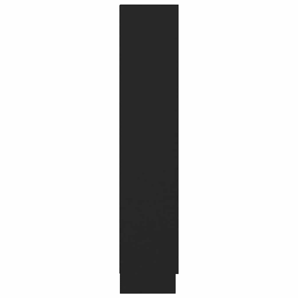 vidaXL Dulap cu vitrină, negru, 82,5x30,5x150 cm, lemn prelucrat vidaXL Dulap cu vitrină, negru, 82,5x30,5x150 cm, lemn prelucrat