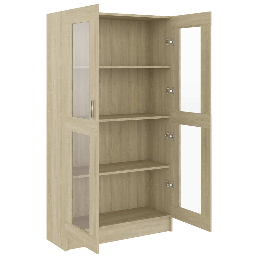 vidaXL Dulap cu vitrină stejar sonoma 82,5x30,5x150 cm, lemn prelucrat vidaXL Dulap cu vitrină stejar sonoma 82,5x30,5x150 cm, lemn prelucrat