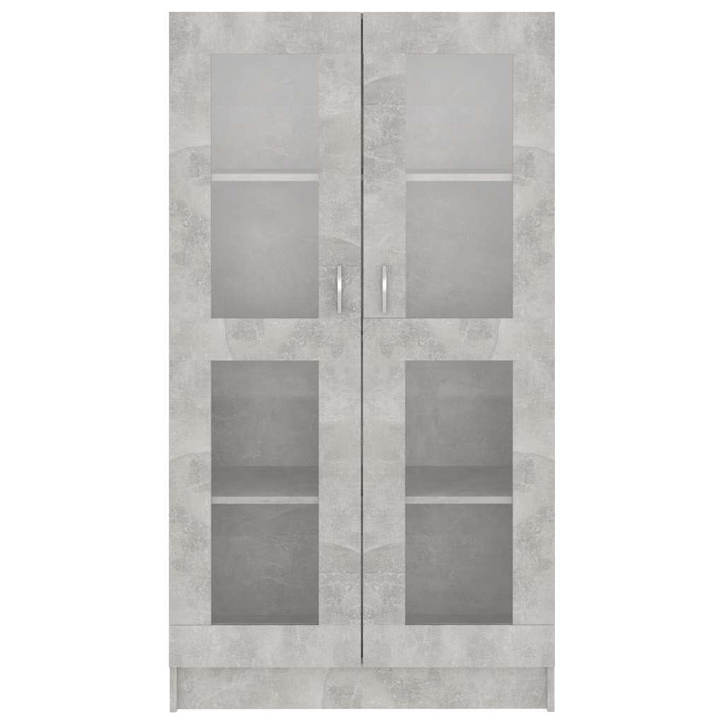 vidaXL Dulap cu vitrină, gri beton, 82,5x30,5x150 cm, lemn prelucrat vidaXL Dulap cu vitrină, gri beton, 82,5x30,5x150 cm, lemn prelucrat