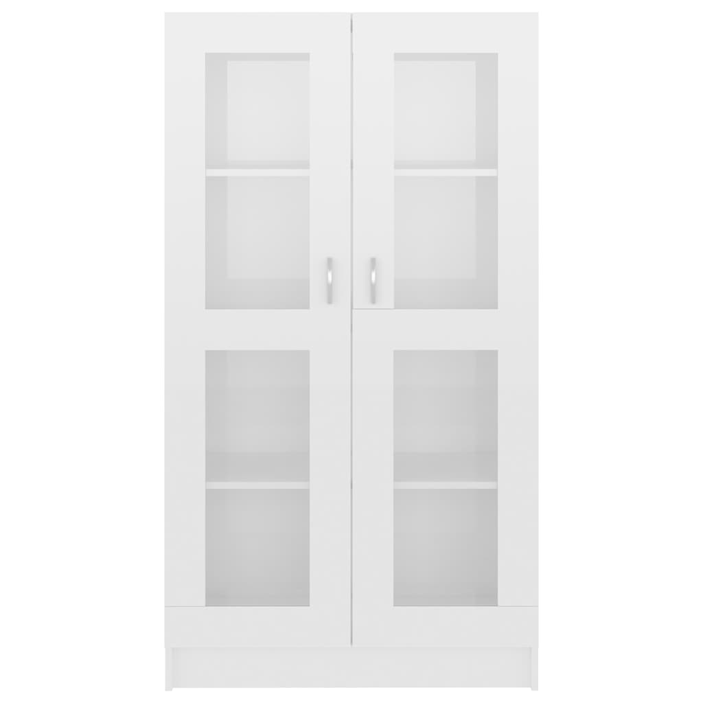 vidaXL Dulap vitrină, alb extralucios 82,5x30,5x150 cm lemn prelucrat