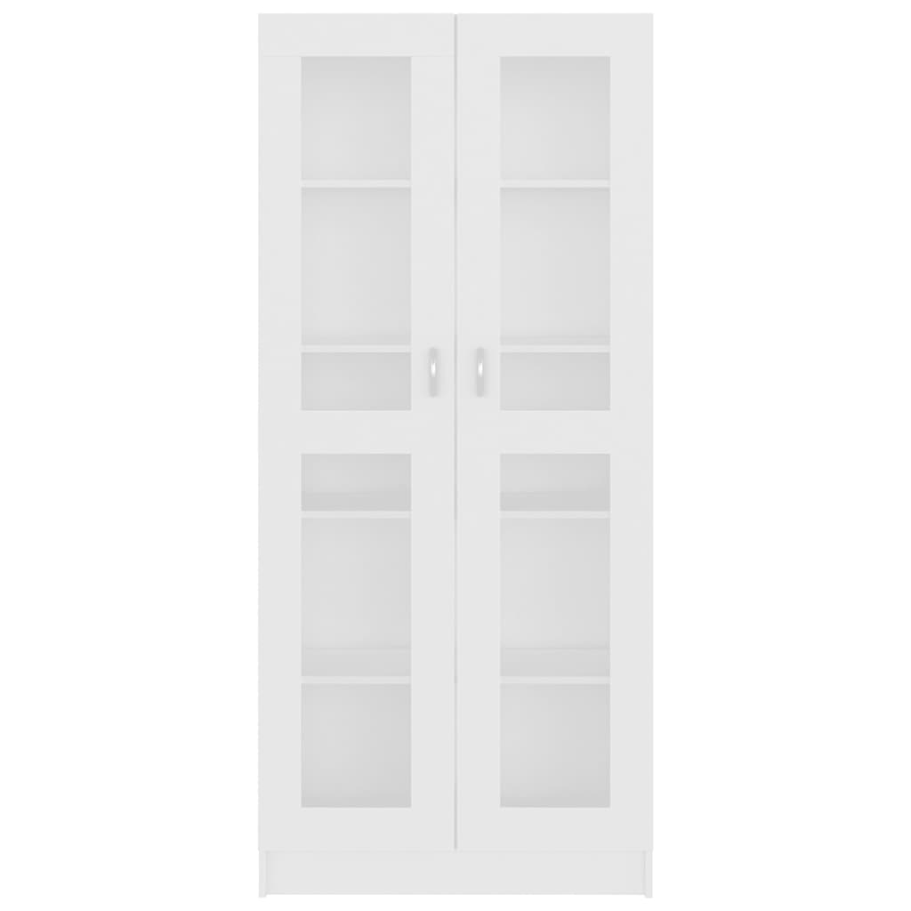 vidaXL Dulap cu vitrină, alb, 82,5 x 30,5 x 185,5 cm, lemn prelucrat vidaXL Dulap cu vitrină, alb, 82,5 x 30,5 x 185,5 cm, lemn prelucrat
