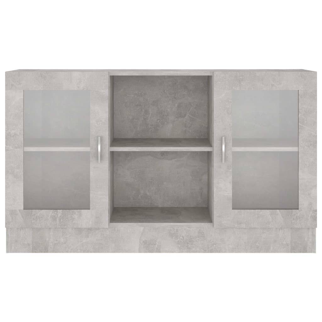 vidaXL Dulap cu vitrină, gri beton, 120x30,5x70 cm, lemn prelucrat