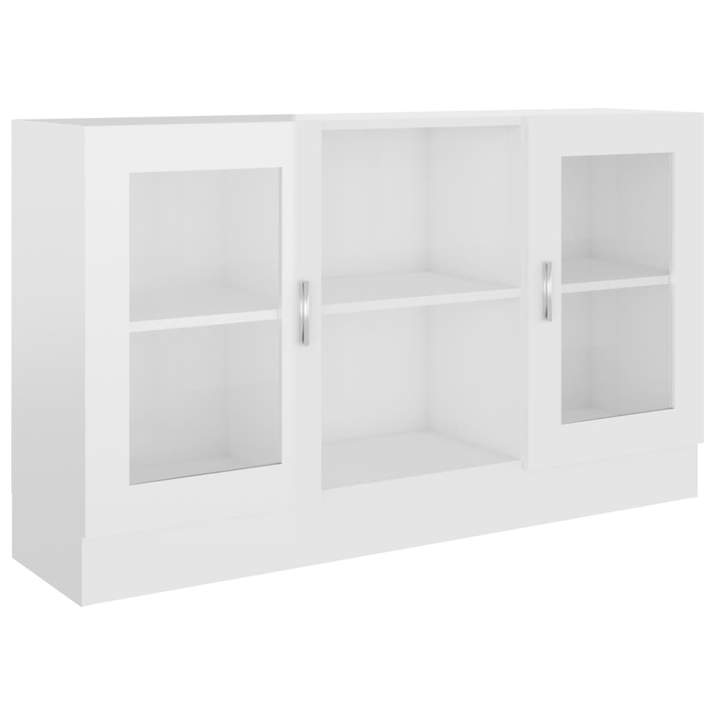 vidaXL Dulap vitrină, alb extralucios, 120x30,5x70 cm, lemn prelucrat