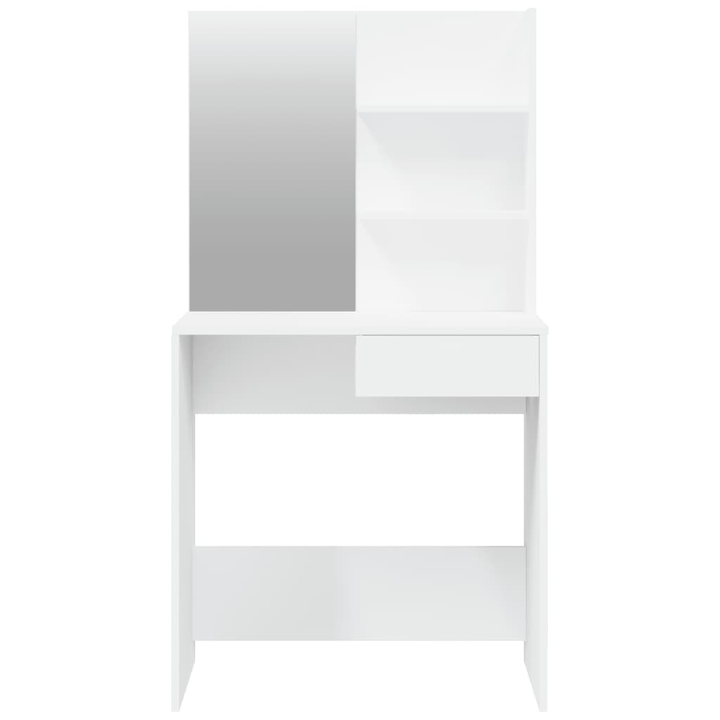 vidaXL Masă de toaletă cu oglindă, alb, 74,5x40x141 cm vidaXL Masă de toaletă cu oglindă, alb, 74,5x40x141 cm