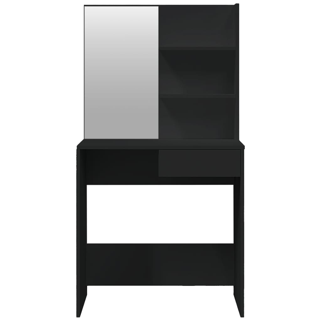 vidaXL Masă de toaletă cu oglindă, negru, 74,5x40x141 cm vidaXL Masă de toaletă cu oglindă, negru, 74,5x40x141 cm
