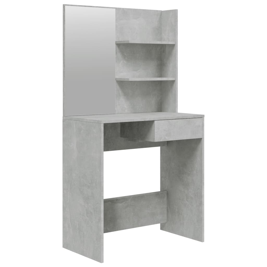 vidaXL Masă de toaletă cu oglindă, gri sonoma, 74,5x40x141 cm vidaXL Masă de toaletă cu oglindă, gri sonoma, 74,5x40x141 cm