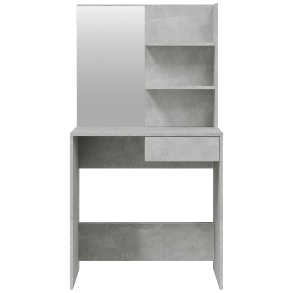 vidaXL Masă de toaletă cu oglindă, gri sonoma, 74,5x40x141 cm vidaXL Masă de toaletă cu oglindă, gri sonoma, 74,5x40x141 cm