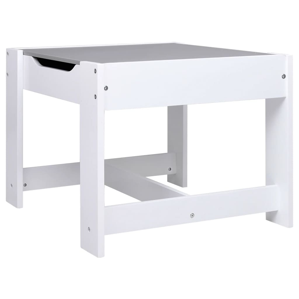 vidaXL Masă pentru copii, cu 2 scaune, alb, MDF vidaXL Masă pentru copii, cu 2 scaune, alb, MDF