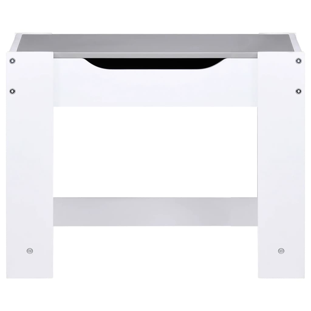 vidaXL Masă pentru copii, cu 2 scaune, alb, MDF vidaXL Masă pentru copii, cu 2 scaune, alb, MDF