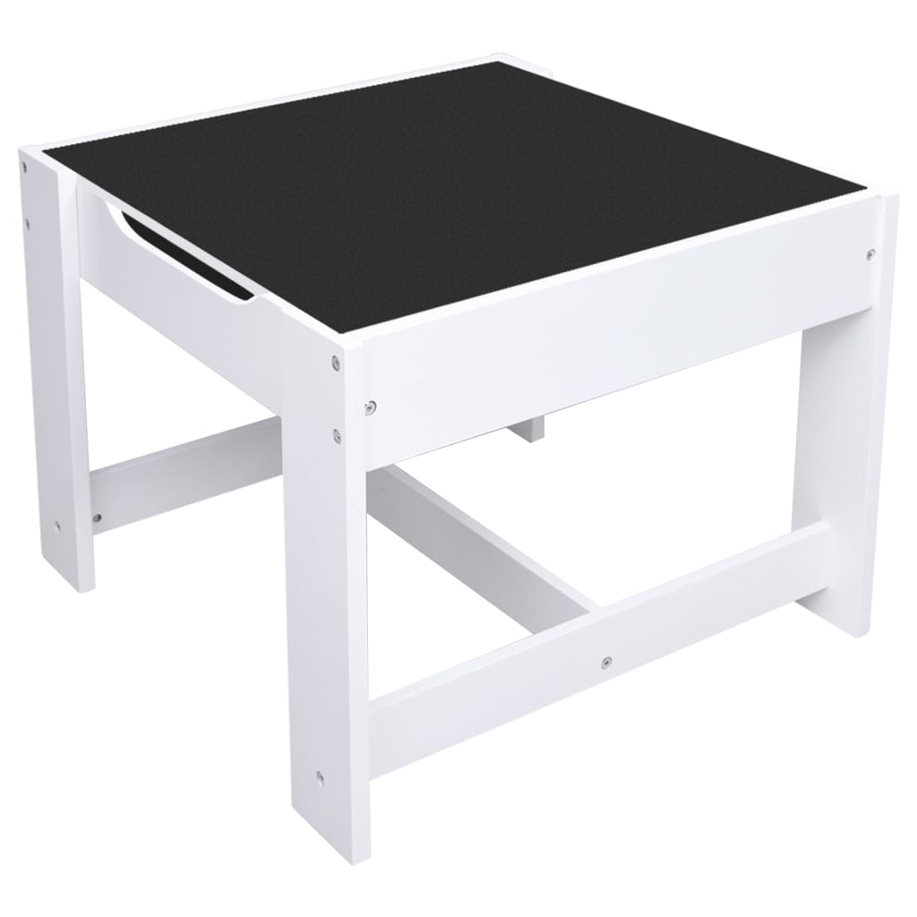 vidaXL Masă pentru copii, cu 2 scaune, alb, MDF vidaXL Masă pentru copii, cu 2 scaune, alb, MDF