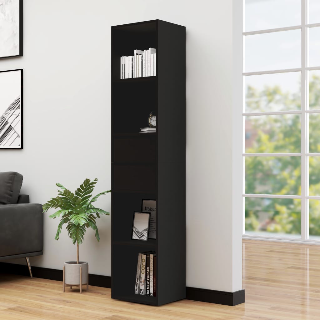 vidaXL Bibliotecă, negru, 36x30x171 cm, lemn prelucrat vidaXL Bibliotecă, negru, 36x30x171 cm, lemn prelucrat