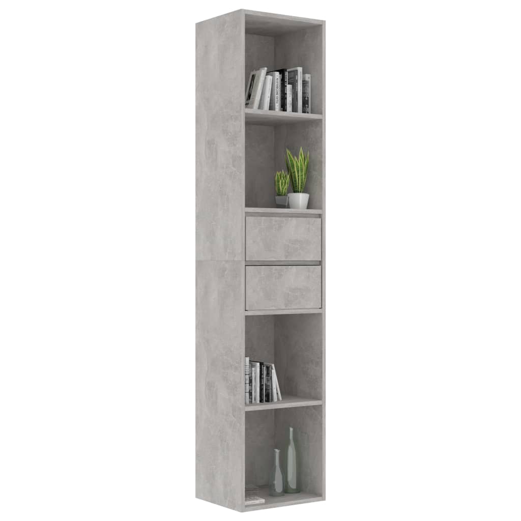vidaXL Bibliotecă, gri beton, 36x30x171 cm, lemn prelucrat vidaXL Bibliotecă, gri beton, 36x30x171 cm, lemn prelucrat