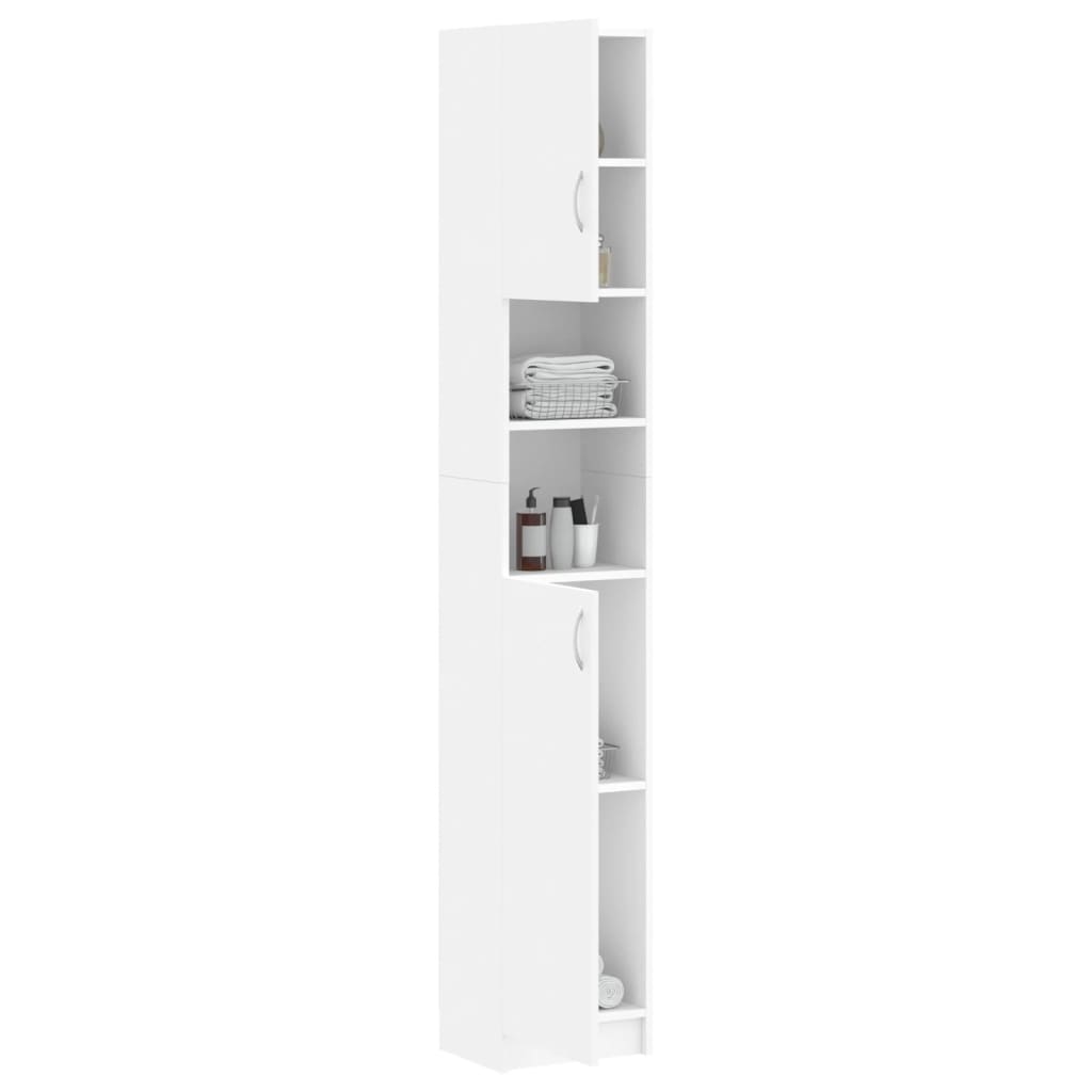 vidaXL Dulap de baie, alb, 32x25,5x190 cm, lemn prelucrat