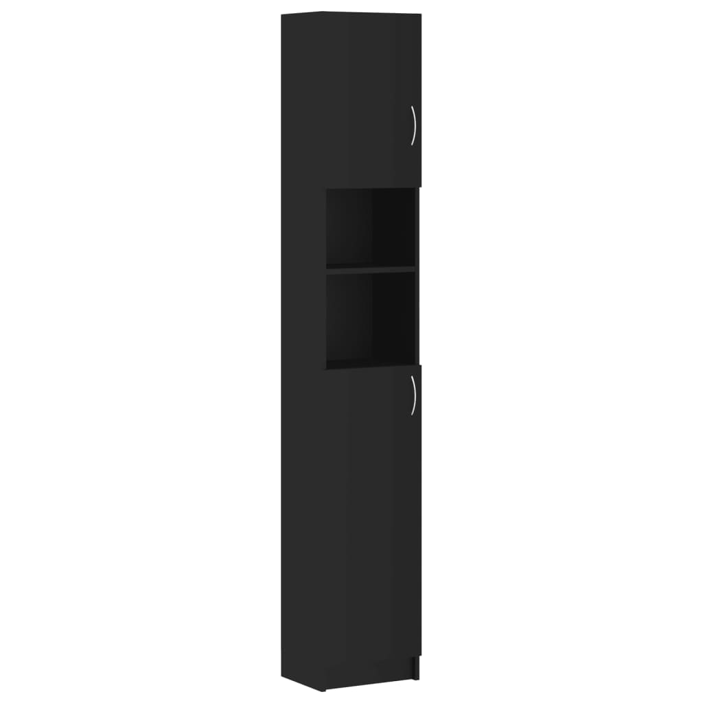 vidaXL Dulap de baie, negru, 32x25,5x190 cm, lemn prelucrat