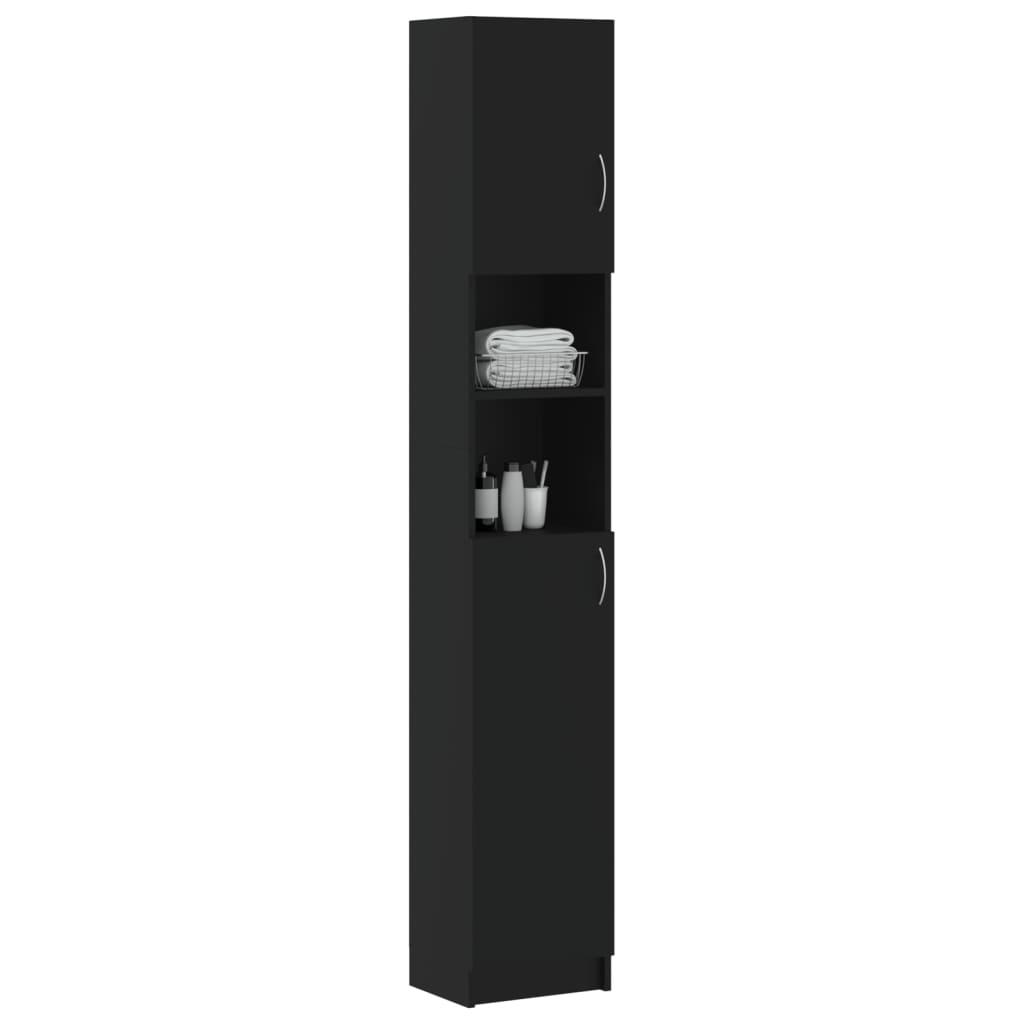 vidaXL Dulap de baie, negru, 32x25,5x190 cm, lemn prelucrat