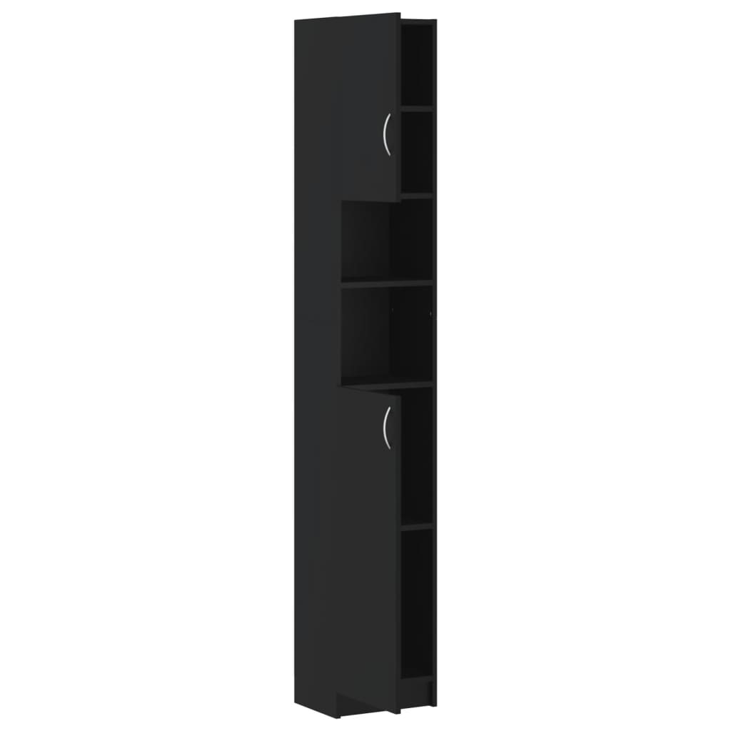 vidaXL Dulap de baie, negru, 32x25,5x190 cm, lemn prelucrat