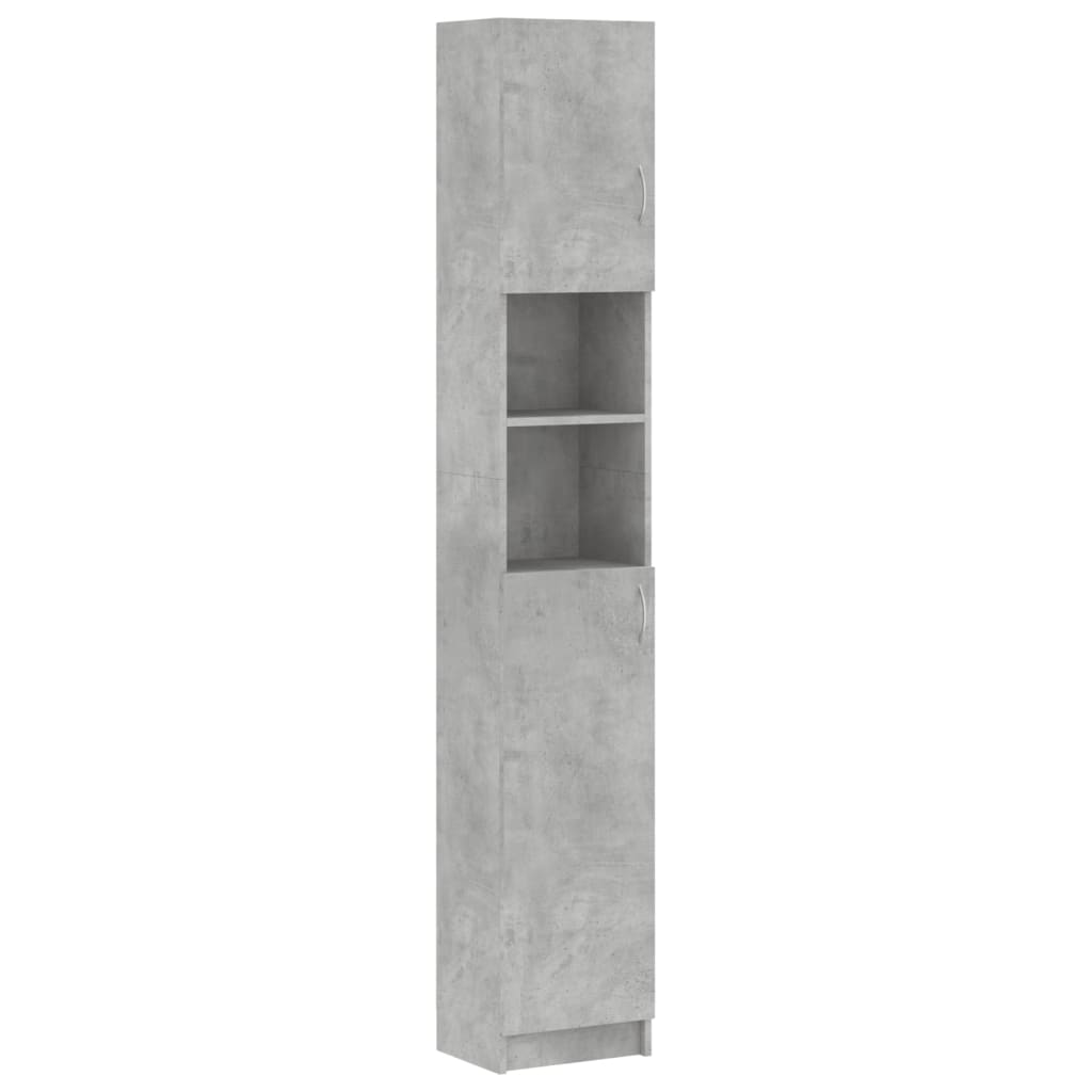 vidaXL Dulap de baie, gri beton, 32 x 25,5 x 190 cm, lemn prelucrat