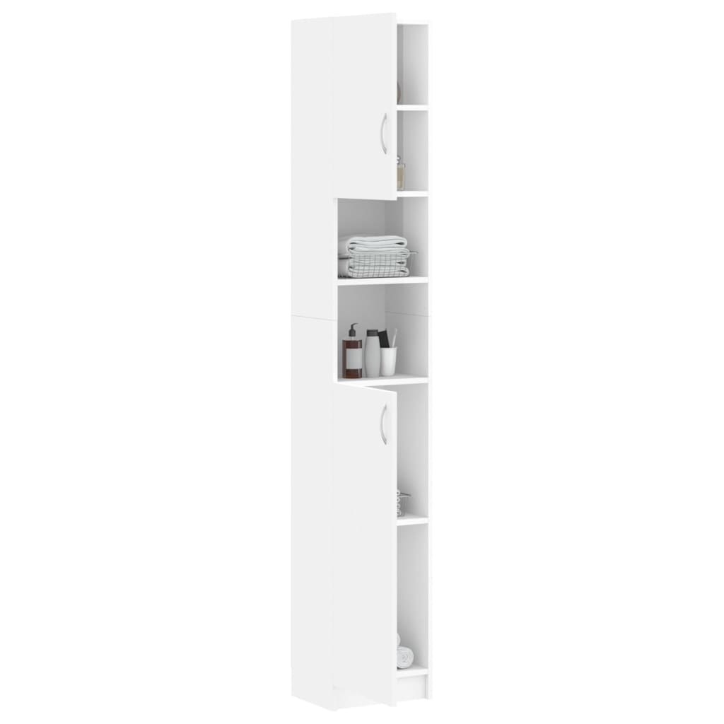 vidaXL Dulap de baie, alb extralucios, 32x25,5x190 cm, lemn prelucrat