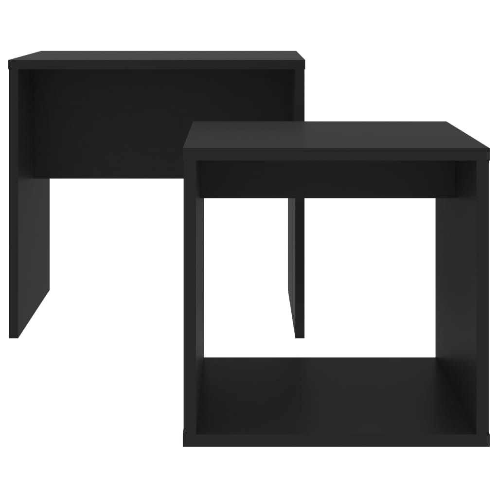 vidaXL Set măsuțe de cafea, negru, 48x30x45 cm, lemn prelucrat vidaXL Set măsuțe de cafea, negru, 48x30x45 cm, lemn prelucrat