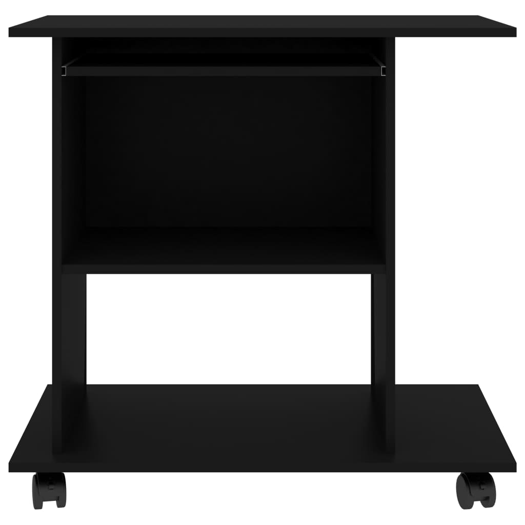 vidaXL Birou de calculator, negru, 80x50x75 cm, lemn prelucrat