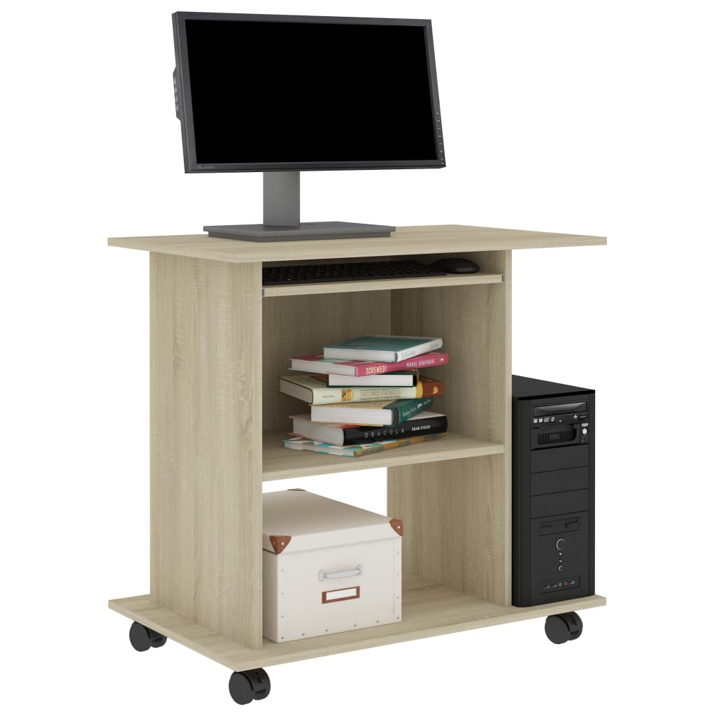 vidaXL Birou computer, stejar sonoma, 80x50x75 cm, lemn prelucrat vidaXL Birou computer, stejar sonoma, 80x50x75 cm, lemn prelucrat