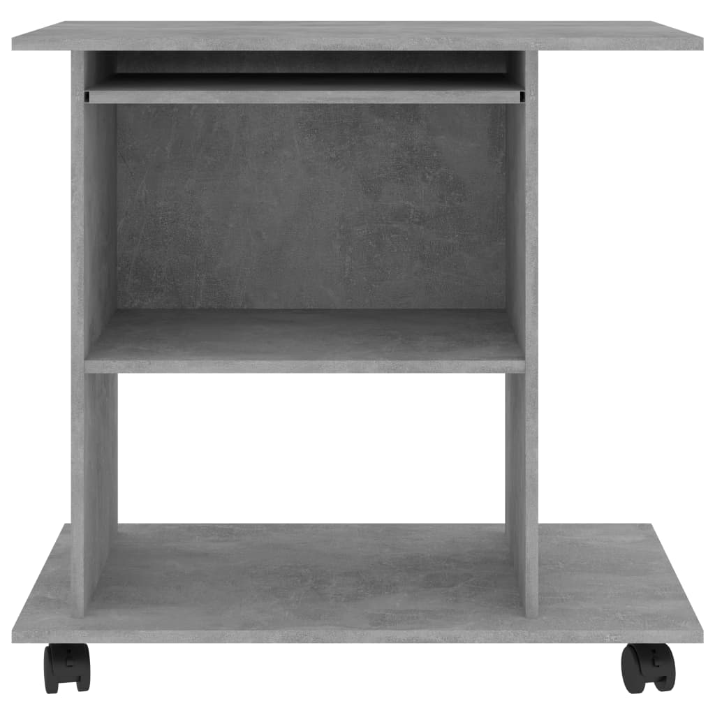 vidaXL Birou de calculator, gri beton, 80x50x75 cm, lemn prelucrat