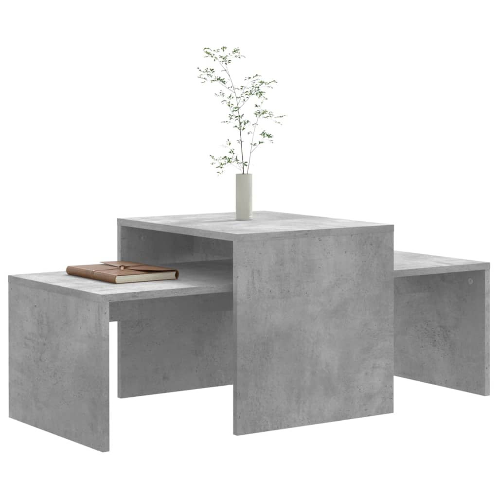 vidaXL Set măsuțe de cafea, gri beton, 100x48x40 cm, lemn prelucrat vidaXL Set măsuțe de cafea, gri beton, 100x48x40 cm, lemn prelucrat