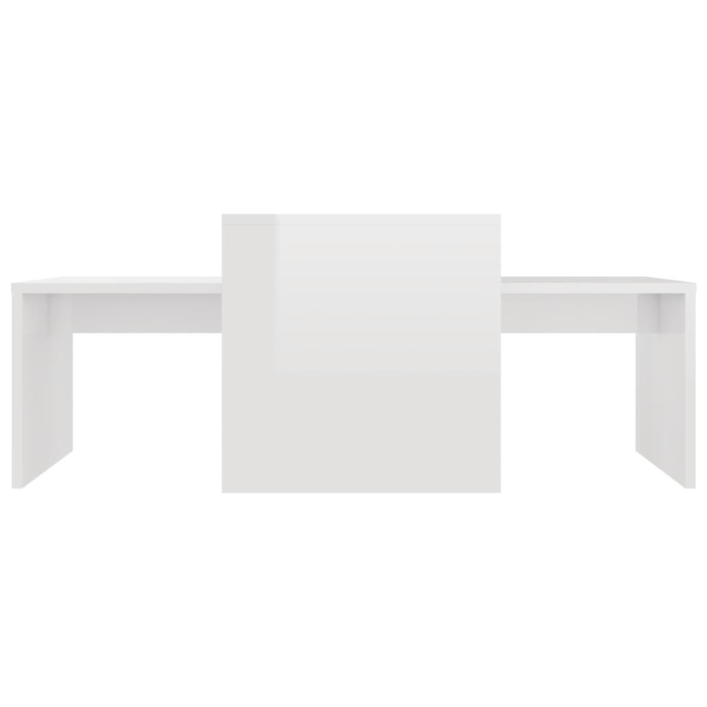 vidaXL Set măsuțe cafea, alb extralucios, 100x48x40 cm, lemn prelucrat