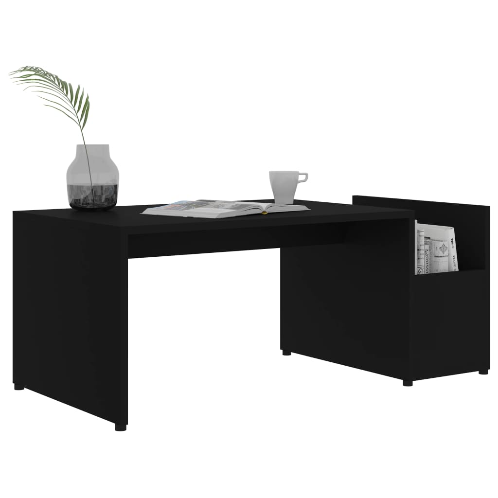 vidaXL Măsuță de cafea, negru, 90x45x35 cm, lemn prelucrat vidaXL Măsuță de cafea, negru, 90x45x35 cm, lemn prelucrat