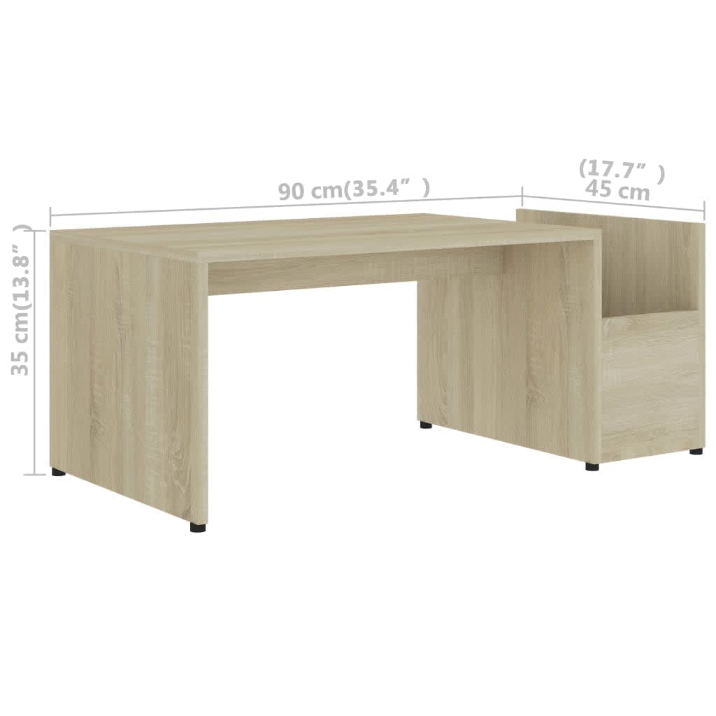 vidaXL Măsuță de cafea, stejar sonoma, 90 x 45 x 35 cm, lemn prelucrat