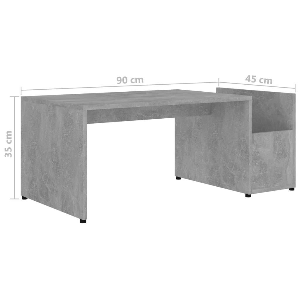 vidaXL Măsuță de cafea, gri beton, 90 x 45 x 35 cm, lemn prelucrat vidaXL Măsuță de cafea, gri beton, 90 x 45 x 35 cm, lemn prelucrat