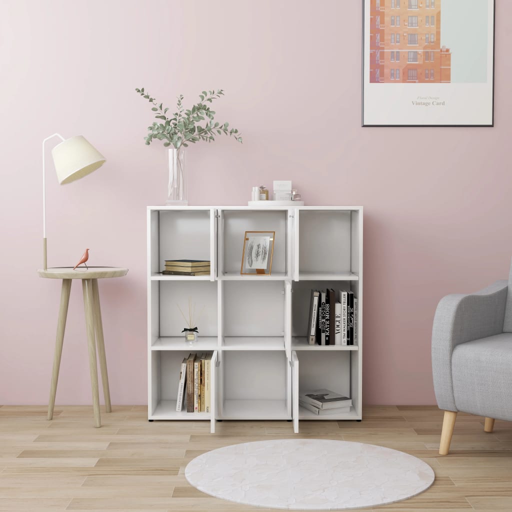 vidaXL Bibliotecă, alb, 90x30x90 cm, lemn prelucrat vidaXL Bibliotecă, alb, 90x30x90 cm, lemn prelucrat